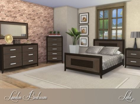 The Sims Resource: Landon Bedroom by Lulu265 • Sims 4 Downloads Sims 4 Parents Bedroom, Sims 4 Interior Ideas, Sims 4 Bedrooms, Parent Room, Sims4 Furniture, Sims Rooms, Sims 4 Interior, Parents Bedroom, Sims House Ideas