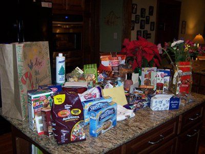 An Old-Fashioned Pounding - This is something our life group needs to do pronto! Holiday Care Package, Outreach Ideas, Simple Happiness, Deployment Care Packages, Military Care Package, Blessing Bags, Package Ideas, Serving Others, Support Our Troops