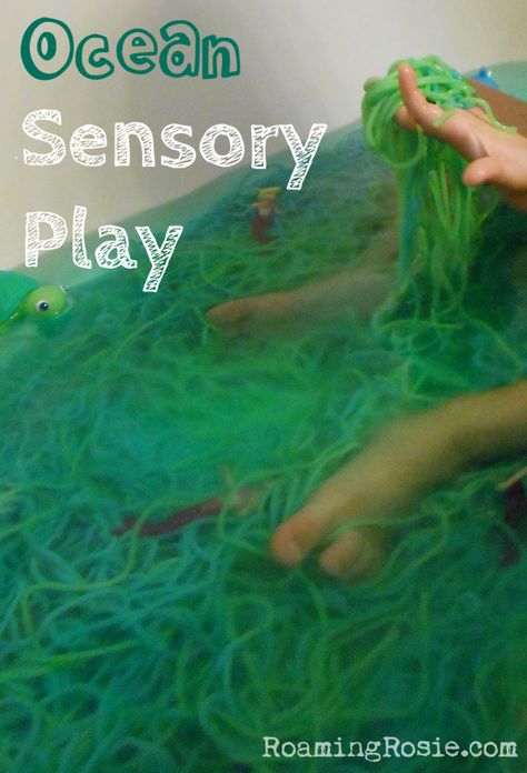 ocean sensory play bath Bath Time Ideas, Ocean Themed Activities, Ocean Sensory Play, Bath Tub Ideas, Water Ritual, Ocean Sensory, Nanny Activities, Ocean Theme Preschool, Kids Sensory Play