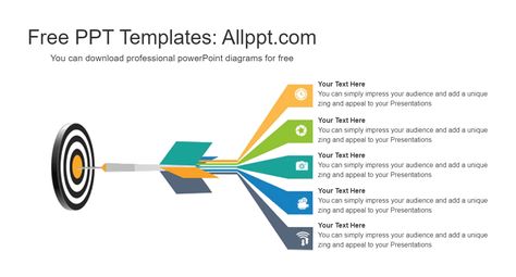 This Target Hit Arrow PowerPoint Diagram depicts a target with a hit arrow design. This is an excellent depiction of five ideas and concepts. It's also a vector image with text and icon placeholders. This template is circular in orientation and design. This circular presentation template can be used for various purposes, including business presentations, educational presentations, and consultancy presentations. Wind Arrow Architecture, Wind Arrow Architecture Diagram, Diagram Template, Free Ppt Template, Professional Powerpoint, Diagram Architecture, Arrow Design, Ppt Template, Business Presentation