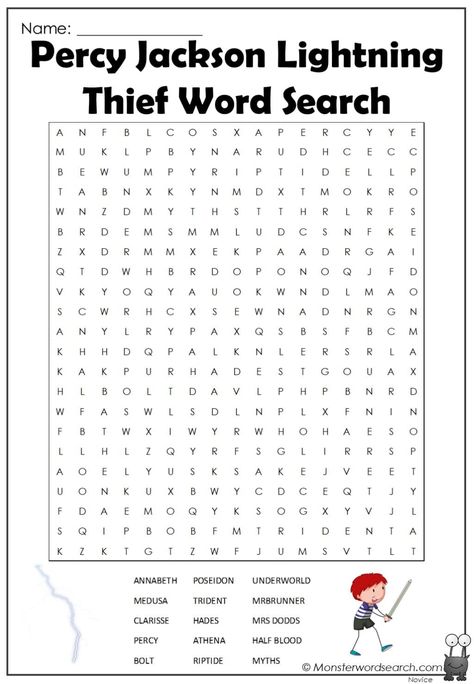 cool Percy Jackson Lightning Thief Word Search Percy Jackson Printables, Percy Jackson Coloring Pages, Percy Jackson Games, Percy Jackson Lightning Thief, Wolf Magic, Percy Jackson Birthday, Birthday Writing, Jackson Aesthetic, Kids Table Wedding