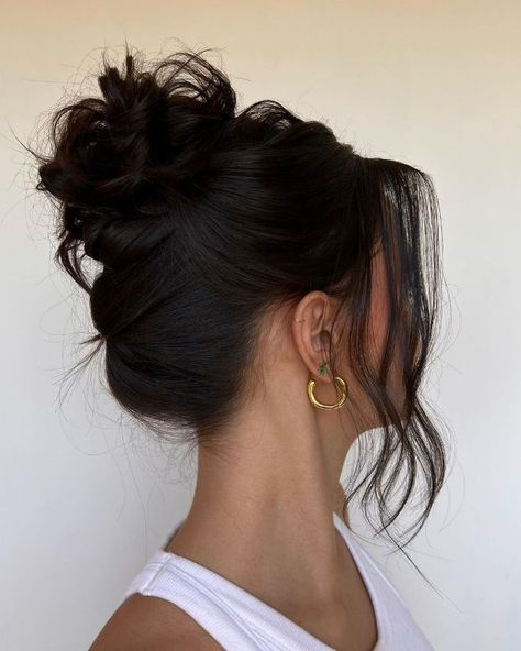 Bridesmaid Hair Inspo, High Updo, High Bun Hairstyles, High Hair, Guest Hair, European Hair, Bridesmaid Hair Makeup, Wedding Guest Hairstyles, Messy Bun Hairstyles