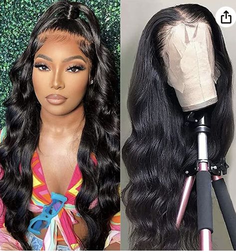 150% Density Brazilian Virgin Hair Pre Plucked with Baby Hair Click link for more information Body Wave Frontal, Hair Wigs For Black Women, Lace Front Wigs Human Hair, Wigs Human Hair, Body Wave Wig, Brazilian Virgin Hair, Hair Quality, Wig Accessories, Natural Hair Color