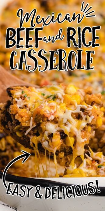 Beef And Rice Casserole, Mexican Rice Recipes, Mexican Beef, Beef Casserole Recipes, Ground Beef Casserole, Beef And Rice, Ground Beef Recipes For Dinner, Beef Casserole, Beef Recipes Easy