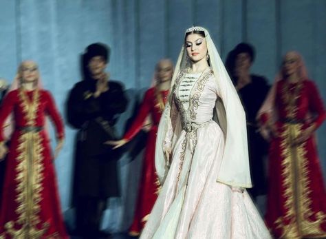 circassian dancer Caucasus Aesthetic, Armenian Clothing, Ancient Princess, Iranian Wedding, Iranian Women Fashion, White Bride, Iranian Women, Most Beautiful Dresses, Dance Fashion