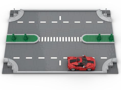 Lego Road Plates, Lego Road Ideas, Lego Road, Lego Track, City Ideas, Lego City Sets, Lego Club, Lego Inspiration, Lego Photography