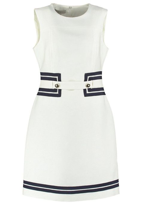 Hobbs HARBOUR Shift dress white navy £150.00 AT vintagedancer.com 1960s Style Dress, 60s Outfit, Black And White Dresses, Dresses 60s, Retro Inspired Fashion, 1960s Dresses, 1960 Dress, Vestidos Retro, 1960s Style