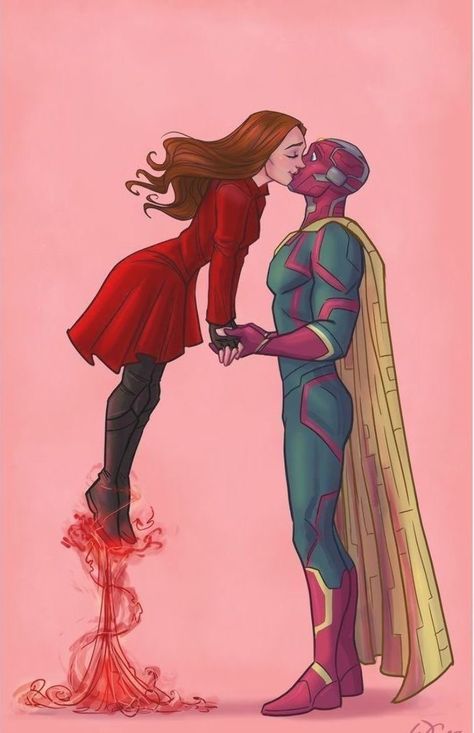 Vision Fanart, Marvel Wanda, Avengers Fan Art, Marvel Couples, Arte Do Kawaii, Avengers Art, Marvel Drawings, Scarlet Witch Marvel, Pahlawan Marvel