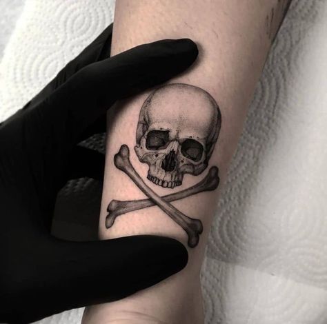 Skull And Crossbones Tattoo, Crossbones Tattoo, Nautical Drawings, Mike Mcgill, Pirate Skull Tattoos, Small Skull Tattoo, Independent Trucks, Abstract Tattoo Designs, Simple Tattoos For Guys