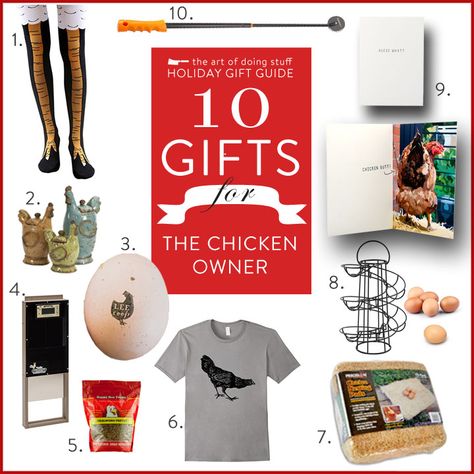 10 GREAT gifts for the devoted chicken lover. Gifts For Chicken Owners, Chicken Owner, Chicken Lovers, Create And Craft, The Ultimate Gift, For Everyone, Holiday Gift Guide, Gift Guide, Stuff To Do