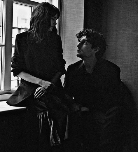 Louis Garrel, Two People, A Man, A Woman, Parenting, Black And White, On Instagram, White, Black