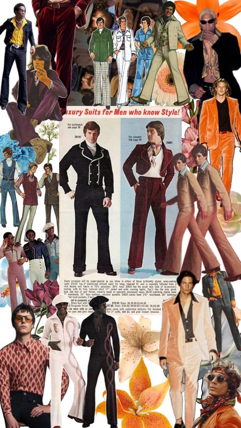 1970s era men’s co-ord fashion vibes vintage aesthetic preppy 70s colorful woodstock color wave 1970’s 70s style man men’s menswear matching set outfits 70s Vintage Fashion Men, 1960s Aesthetic Men, Men’s Bell Bottom Outfit, Studio 54 Men Outfit, 70s Athletic Fashion, 70s Style Men 1970s Mens Fashion, 70s Mod Fashion, 1960s Male Fashion, 70s Man Aesthetic