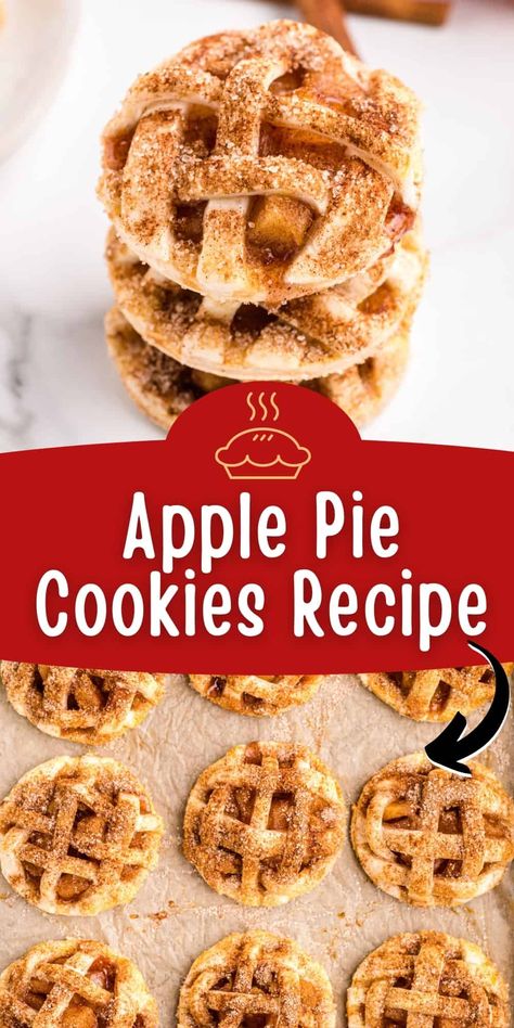 Apple Pie Cookies Recipe, Pie Cookies Recipe, Apple Pie Cookie Recipe, White Cane, Apple Pie Cookies, Homemade Apple Pie Filling, Easy Apple Pie, Pie Cookies, Mini Apple Pies