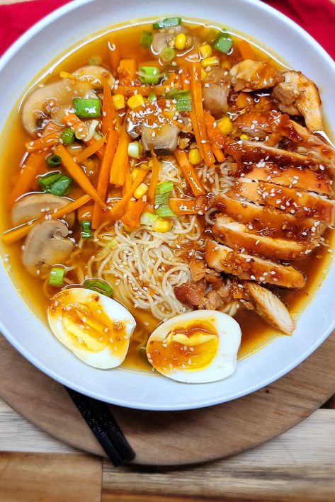 What makes a better #SundaySupper than #soup? Well not much, but my latest soup recipe needs to be at the top of your #menufolder! Chicken Teriyaki Ramen #chickenramen #chickenteriyaki #soupson #souprecipes #homemaderamen Chicken Teriyaki Soup, Teriyaki Chicken Ramen, Terryaki Chicken, Ramen Homemade, Teriyaki Ramen, Top Ramen Recipes, Teriyaki Chicken Noodles, Ramen Noodle Recipe, Authentic Ramen