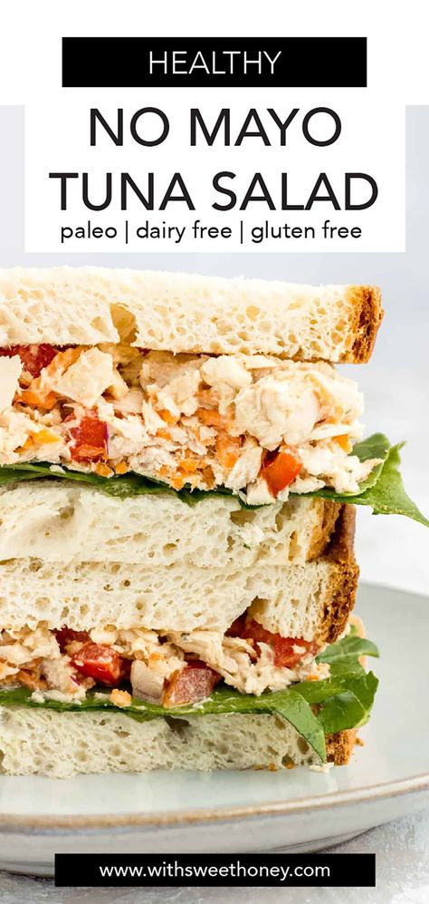 Canned Tuna Recipes Without Mayo, Tuna Lettuce Wrap Recipe, Tuna No Mayo Recipes, Mayo Free Tuna Salad, Tuna Sandwich Recipes No Mayo, Tuna Fish Without Mayo, Tuna No Mayo, Tuna Salad No Mayo Recipe, Tuna Salad Healthy No Mayo