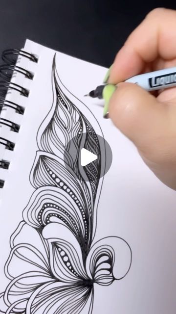 Sketch Pen Art, Zentangle Videos Tutorials Step By Step, Paradox Zentangle, Spiritual Zentangle Art, Pen Art Doodle, Paradox Zentangle Tangle Patterns, Pen Art Work, Ink Doodles, Pen Pattern