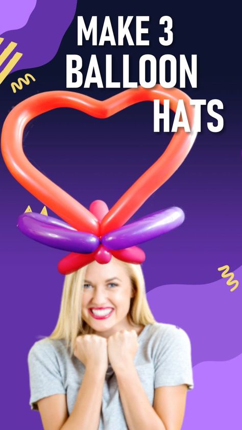 Balloon Hats, Balloon Hat, Balloon Animals, Step By Step Instructions, Crafts For Kids, Balloons, Foundation, Dress Up, Make It Yourself