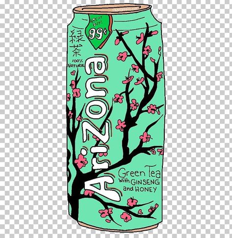 Arizona Drink, Arizona Green Tea, Tumblr Transparents, Tumblr Quality, Tumblr Drawings, Tumblr Stickers, Arizona Tea, Food Illustrations, Cool Drawings