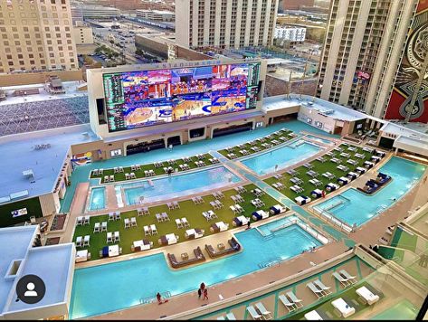 Circa stadium swim is the best place to watch football in Vegas. Casino Architecture, Las Vegas Pool, Vegas Pools, Pool Cabanas, Swimming World, Hotels In Turkey, Big Pools, Las Vegas Resorts, Nightclub Design