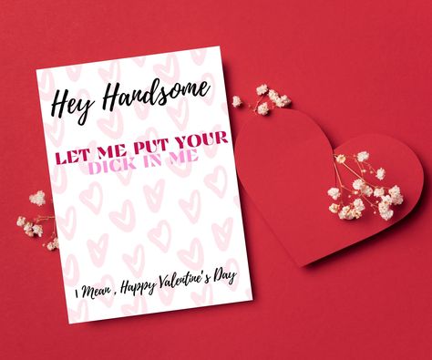 Valentines Card For Boyfriend, Valentines Card For Him, Valentines Card For Husband, Card For Boyfriend, Card For Husband, Husband Valentine, Hey Handsome, Valentine's Card, Valentines Card