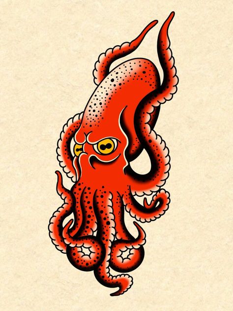 #tattoo #tattoos #inked #tattooart #tattooed #tattooideas #tattoodesign #tattooinspiration #tattoosleeve #tattooflash #inkedgirls #tattooedwomen  #InkLaughs  #TattooFails Traditional Octopus Tattoo Design, American Traditional Tattoos Animal, American Traditional Octopus Tattoo, American Traditional Animals, Old School Animal Tattoo, Traditional Tattoo Octopus, Traditional Octopus Tattoo, Tattoo Sleeve Traditional, Japanese Octopus Tattoo