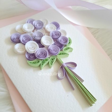 Quiling Paper Art Flowers, Paper Curling Art, Paper Craft Wall Decor, Quiling Paper Art, Quilling Birthday Cards, Quilling Flower Designs, Handmade Greeting Card Designs, Paper Quilling Flowers, Paper Quilling Cards