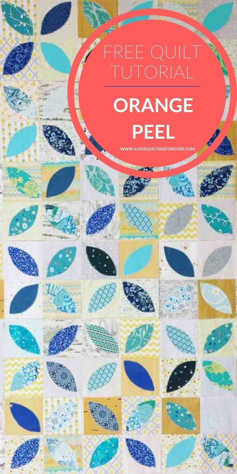 Orange Peel Quilts Ideas, Orange Peel Quilt Pattern Free, Orange Peel Quilts, Orange Blossom Quilt Pattern, Orange Peel Quilting Design, Orange Peel Quilt Pattern, Orange Quilts Color Combos, Orange Peel Quilt Pattern Template, Drunkards Path Quilt Pattern Free