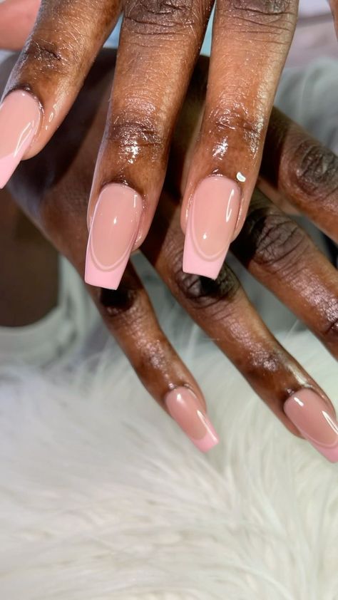 Nail Designs Natural Color, Nail Ideas For Work Simple, Blush French Tip Nails, Vacay Nails Acrylic, Brown Ombre Nails, Nails Nyc, Coloured Nails, Vacay Nails, Nail Spot