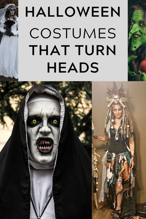 Best Scary Women’s Halloween Costumes Halloween Costumes Iconic Characters, Scary Womens Halloween Costumes, Halloween Costumes Iconic, Nun Halloween Costume, Womens Halloween Costumes, Halloween Costumes Women Scary, Iconic Halloween Costumes, Character Halloween Costumes, Uhyggelig Halloween