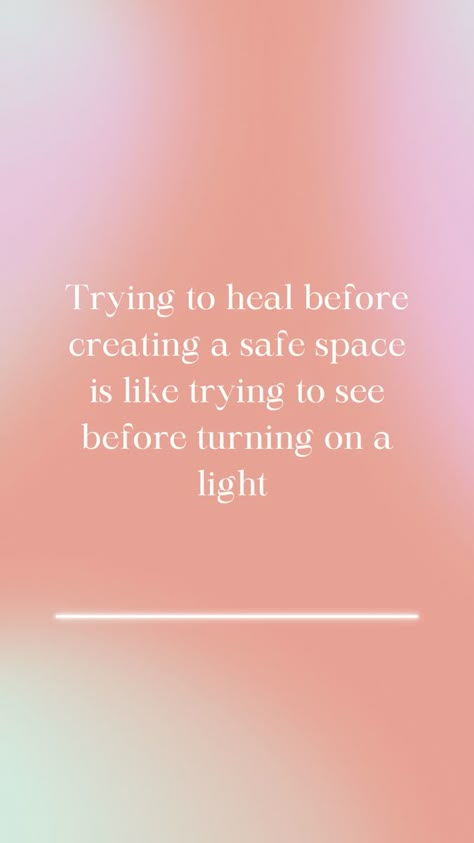 Having a safe space is the first step in the healing process. You can not heal in a traumtizing enviroment the same way you cannot see in the dark. Find your safe space🫶🏾 self healing quotes| self recovery quotes| Self love quotes| healing aesthetic| healing quotes spiritual| healing quotes positive| healing girl fall| healing quotes relationship| Healing Touch Aesthetic, You Cannot Heal In The Same Environment, Healing Yourself Quotes, Heal Aesthetic, Safe Space Aesthetic, How To Heal, Healing Process Quotes, Safe Space Quotes, Healing Inspirational Quotes