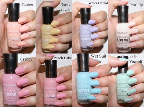 Sally Hansen Wear Sea Bloom collection Sally Hansen Xtreme Wear, Sally Hansen Nail Polish, Nail Polish Swatches, Sally Hansen Nails, Hard Nails, Glamorous Nails, Polish Colors, Sally Hansen, Nail Color