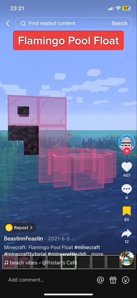 Minecraft Beach Chairs, Minecraft Flamingo, Minecraft Pool, Minecraft Beach, Pink Beach House, Flamingo Pool Float, Minecraft Banner, Lifeguard Chair, Flamingo Pool