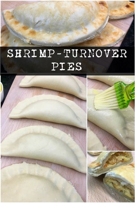 Shrimp turnovers made of a creamy filling and a buttery pastry that melts in your mouth. #meatpie #turnovers #pies Shrimp Hand Pies, Mexican Empanadas, Shrimp Filling, Nigerian Meat Pie, African Desserts, Jamaican Patties, Family Recipies, Jamaican Patty, Cooked Fish