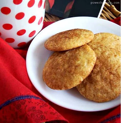 Coconut Flour Snickerdoodles {Gluten-Free, Grain-Free, Paleo} Coconut Flour Sugar Cookies, Gluten Free Snickerdoodle Cookies, Gluten Free Snickerdoodles, Coconut Flour Cookies, Coconut Flour Recipes, Cookies Gluten Free, Vegan Coconut, Cookies Vegan, Power Hungry