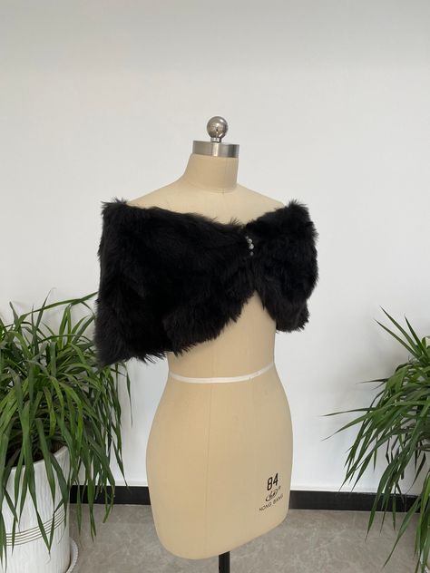 Faux Fur Fabric Wedding Faux Fur Material >>Fabric : Faux Fur >>Color :Black, Ivory,white >>Size :  One size fits all If you need a larger size, Please contact us before purchase Transportation time in Europe and America: 15-25 working days, Other countries: 20-35 working days Fur Shoulder Cape, Fur Shrug Outfit, Fur Material Fabrics, Black Fur Shawl, Prom Jacket, Black Fur Jacket, Sinful Clothing, Faux Fur Wedding, Bridal Coat