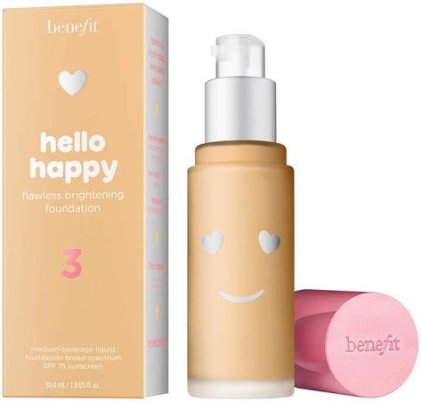 Benefit Cosmetics Shade 3 Hello Happy Flawless Foundation Auto-Ship Shein Clothes, Flawless Foundation, Foundation Shades, Beauty Sponge, Brighten Skin, Benefit Cosmetics, Makeup Reviews, Spf 15, Liquid Foundation