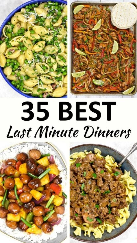 Last minute dinner ideas pin. Dinners For 3 People, 30minute Meals, Easy Last Minute Dinner Ideas, 20-min Meal Ideas, Dinner For Two Easy, Dinner For Three, Last Minute Dinner Ideas, Easy Last Minute Dinner, Monday Dinner