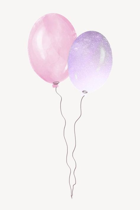 Heart Balloon Aesthetic, Balloon Aesthetic, Birthday Balloons Clipart, Cute Balloons, Balloon Watercolor, Fairy Watercolor, Watercolor Balloons, Balloon Logo, Photo Elements