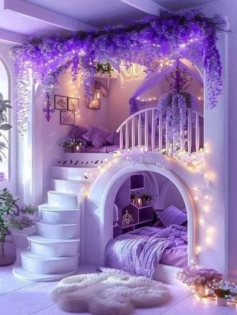 Dream Bedroom Purple, Lavender Themed Room, Purple Bedroom Decor, Comfortable Bedroom Decor, Amazing Bedroom Designs, Dream Bedroom Inspiration, Purple Bedrooms, Fantasy Rooms, Purple Bedroom