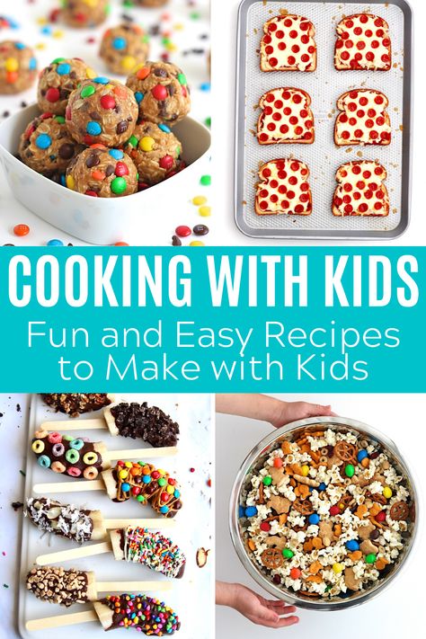 Cooking with kids is a great experience for both you and your child.  Make memories in the kitchen together with these fun recipes to make with kids! #recipesforkids #cookingwithkids Cooking Ideas For Preschoolers, Food To Make With Toddlers, Cooking With Kindergarteners, Cooking With Preschoolers Recipes Simple, Recipes To Make With Toddlers, Preschool Baking Recipes, School Cooking Activities, Summer Baking With Kids, Cooking Camp For Kids