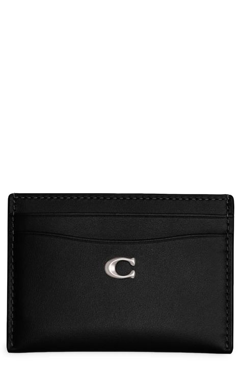 COACH Essential Leather Card Case | Nordstrom Leather Card Case, Card Case, Nordstrom, Glitter, Texture, Free Shipping, Leather