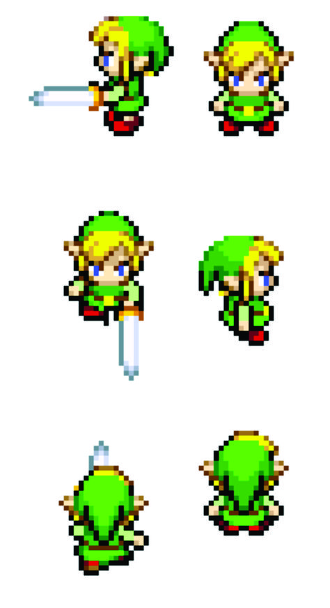 Minish Cap Sprites, 32 Pixel Character, Minish Cap Art, Legend Of Zelda Nails, Legend Of Zelda Pixel Art, Zelda Nails, Link Sprite, Link Pixel Art, Zelda Pixel Art