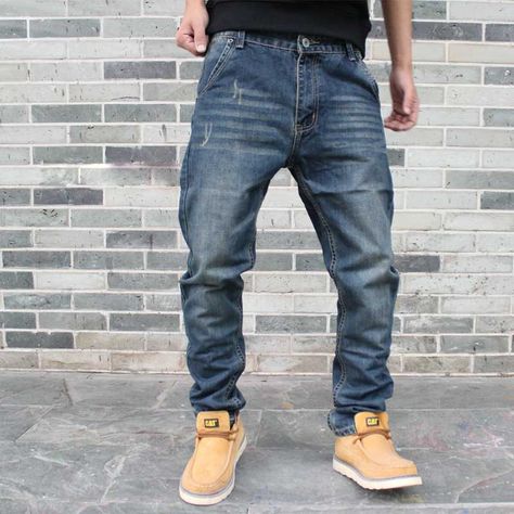 Baggy Joggers, Plus Size Trousers, Harem Jeans, Denim Pants Fashion, Man Clothing, Cheap Jeans, Pants Plus Size, Joggers Pants, Jeans Men