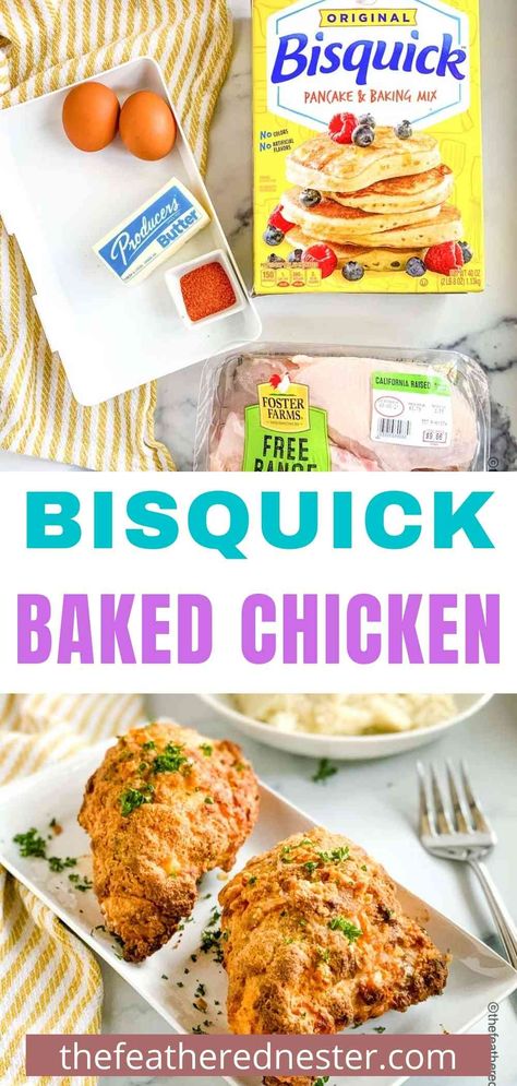 Crunchy and juicy Bisquick oven fried chicken is a classic dinner that the whole family loves. Tender pieces of chicken are double battered in an egg wash and Bisquick baking mix with parmesan cheese, then baked to perfection. The result is a dish that’s healthier than deep-frying, but still has that great crispy texture and amazing fried chicken taste you crave. This Bisquick chicken breast recipe can be oven-baked or prepared in the air fryer. Bisquick Baked Fried Chicken, Bisquick Chicken Recipes Oven Baked, Chicken Recipes With Bisquick, Bisquick Baked Chicken, Bisquick Fried Chicken Recipes, Chicken And Bisquick Recipes, Bisquick Recipes Chicken, Oven Baked Fried Chicken Breast, Bisquick Oven Fried Chicken Recipe