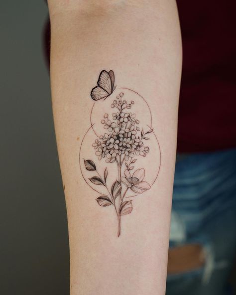 Lilacs-like this style Fineline Lilac Tattoo, Butterfly Lilac Tattoo, Hummingbird And Lilacs Tattoo, Mother Daughter Lilac Tattoo, Lilac And Lily Tattoo, Tattoo Lilac Flower, Lilac And Hummingbird Tattoo, Lilac Flower Tattoo Simple, Lilac Butterfly Tattoo