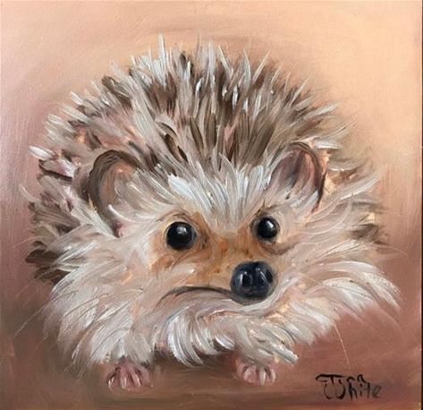 DPW What's New - Affordable Original Fine Art and Artist Websites Animal Paintings Acrylic Wildlife Art, Hedgehog Painting, Cabin Painting, Pastel Cat, Baby Possum, Animal Paintings Acrylic, Hedgehog Art, Canvas Painting Designs, Acrylic Artwork