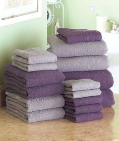 1000+ ideas about Towel Set on Pinterest | Bath Towels, Egyptian ... Bathroom Towel Colors Scheme, Lavender Bathroom Decor, Bathroom Towels Colors, Long Bathroom, Lavender Bathroom, Bathroom Shades, Grey Toilet, Purple Bathroom Decor, Purple Bath