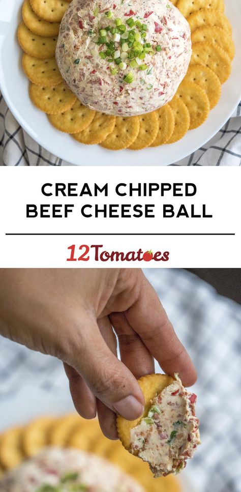 Creamed Chipped Beef Cheese Ball Cream Chipped Beef, Chipped Beef Cheese Ball, Beef Cheese Ball, Creamed Chipped Beef, Cheese Ball Bites, Cream Cheese Ball, Potluck Ideas, Ball Recipes, Chipped Beef