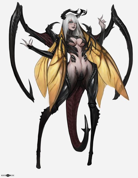 ArtStation - Class Assignment_Beetle Lady Female Monster, Monster Girl Encyclopedia, Monster Girls, Anime Monsters, Monster Concept Art, Fantasy Monster, Creature Concept Art, Monster Design, Arte Fantasy