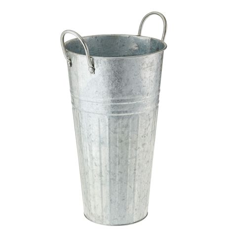 "Purchase the 16\" Galvanized French Bucket by Ashland® at Michaels. Create a lovely display with this galvanized French bucket. Place faux sunflower stems inside to complete the look. Create a lovely display with this galvanized French bucket. Place faux sunflower stems inside to complete the look. Details: Galvanized 10\" x 8.5\" x 16\" (25.4cm x 21.59cm x 40.64cm) Not intended to hold water Iron | 16\" Galvanized French Bucket by Ashland® | 10\" x 8.5\" x 16\" | Michaels®" Tin Flower Pots, French Flower Bucket, Mother Of The Bride Fashion, Galvanized Buckets, Metal Containers, Farm Stand, Hearth And Home, Metal Vase, Emergency Prepping